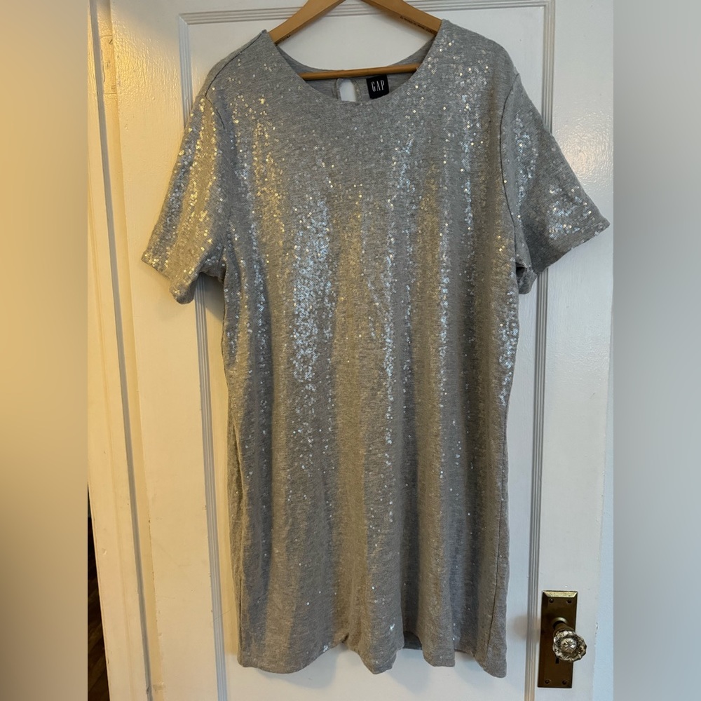 Like new sequin sweatshirt dress from Gap!